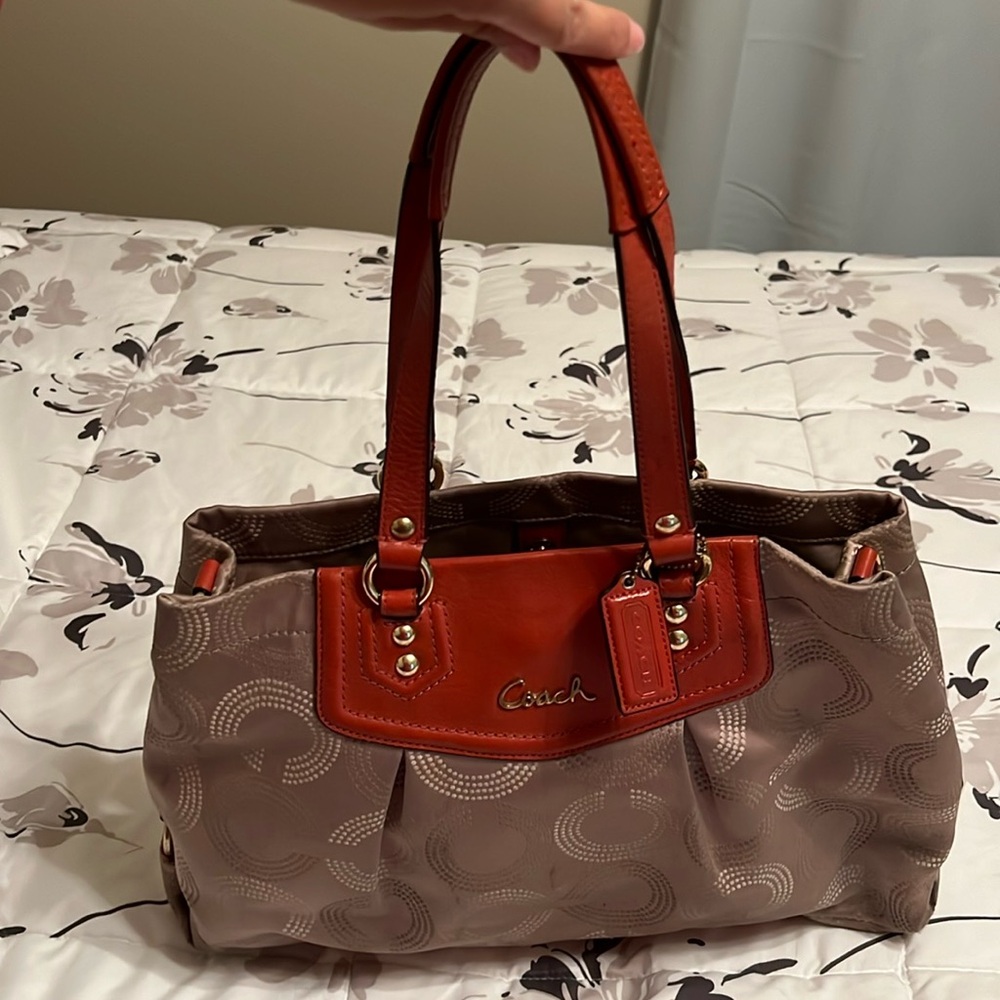 Tan coach bag